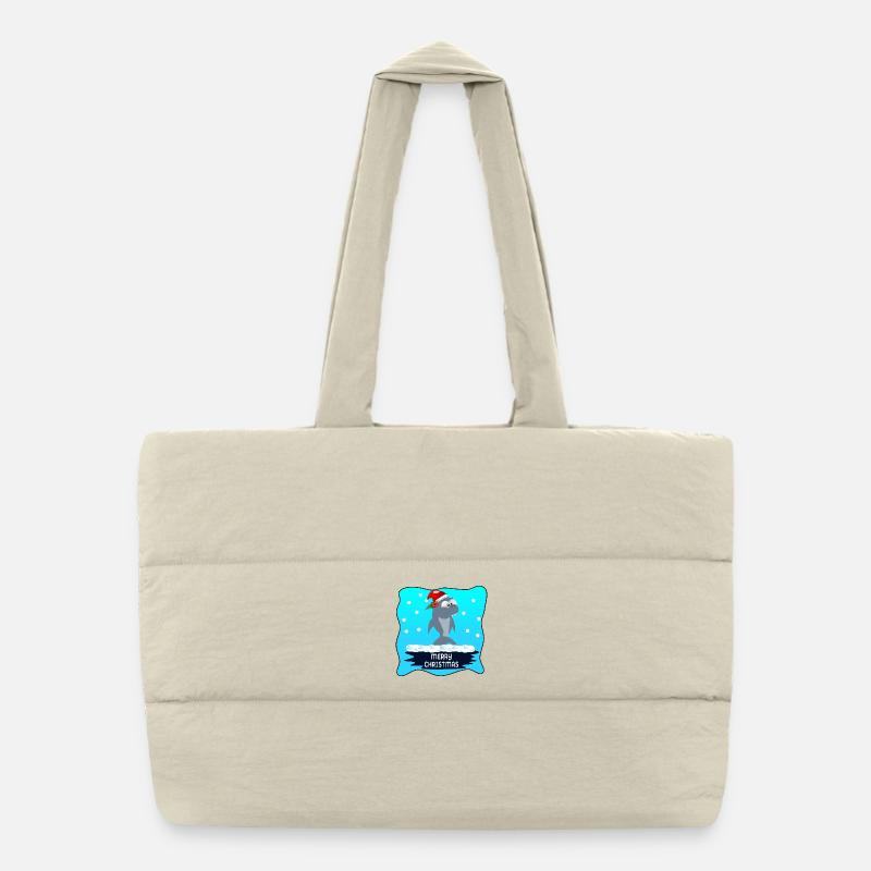 JOYEUX NOËL VOEUX REQUIN Sac shopping matelassé