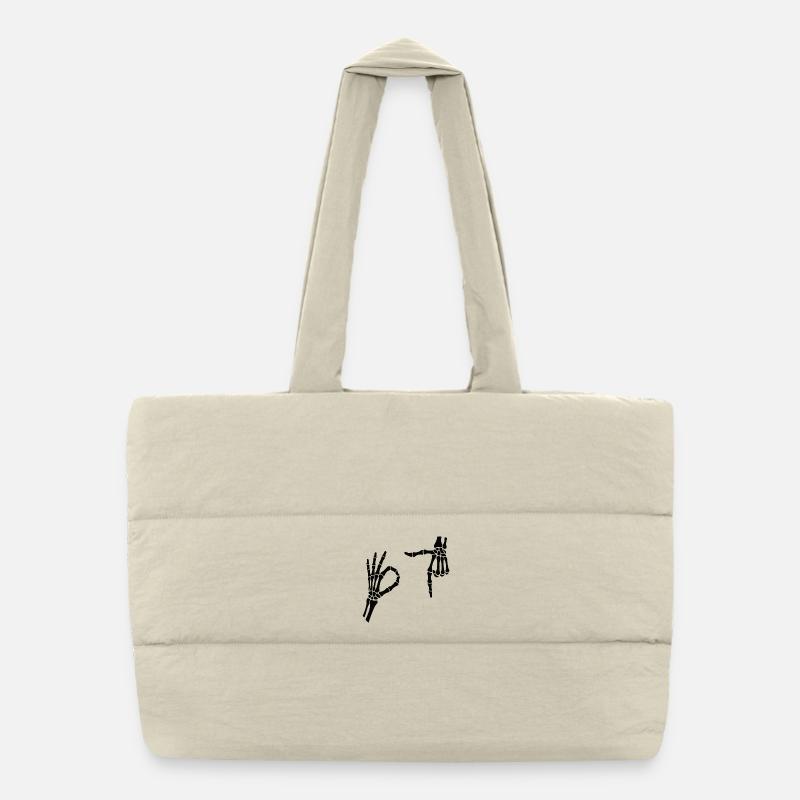 67 Six Sept Meme Gen Alpha Squelette Halloween Sac shopping matelassé