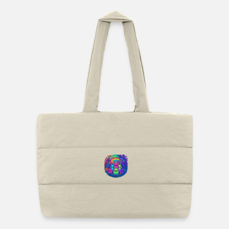 Amis du monstre néon Sac shopping matelassé