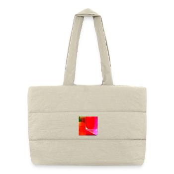 Neon Color Block Geometry - Puffer Shopping Bag - natural - Front