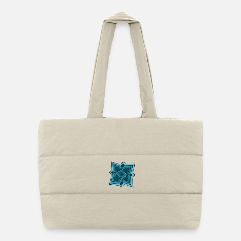 Geometric Starry Theme - Puffer Shopping Bag - natural