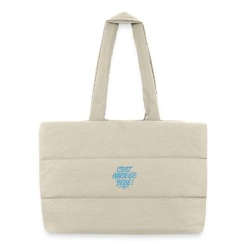 C’est Marseille Bébé – Tag bleu graffiti - Sac shopping matelassé - blanc naturel - Devant