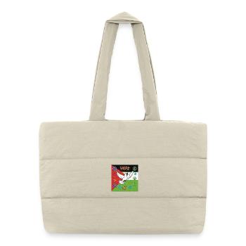 Dove of hope and signs of peace - Puffer Shopping Bag - natural - Front