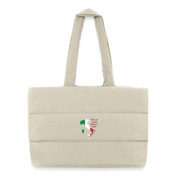 Drapeau italien avec slogan - Sac shopping matelassé - blanc naturel - Devant