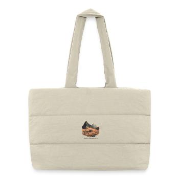 Mountain Cabin Quote - In Silence, Freedom - Puffer Shopping Bag - natural - Front