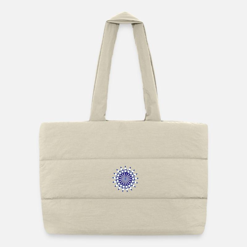 Blue White Spiral Star Puffer Shopping Bag