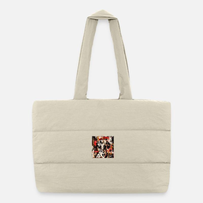 Les dalmatiens dans un jeu abstrait de couleurs Sac shopping matelassé