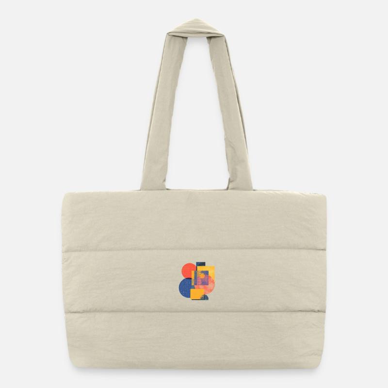 Geometrische Retro-Formen — Kühne abstrakte Kunst Puffer-Einkaufstasche