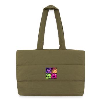Farbenexplosion Schreie Collage Hexen - Puffer-Einkaufstasche - safari Green - Vorne