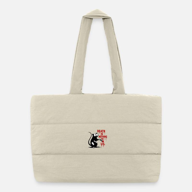Rat avec du sang écrivant message de mort Sac shopping matelassé