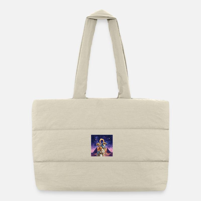 Pharao Krieger Vogel Puffer-Einkaufstasche