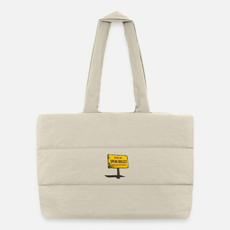 Here we speak Dialect – translation not available! - Puffer Shopping Bag - natural