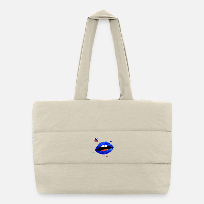Pop à lèvres bleu électrique Sac shopping matelassé