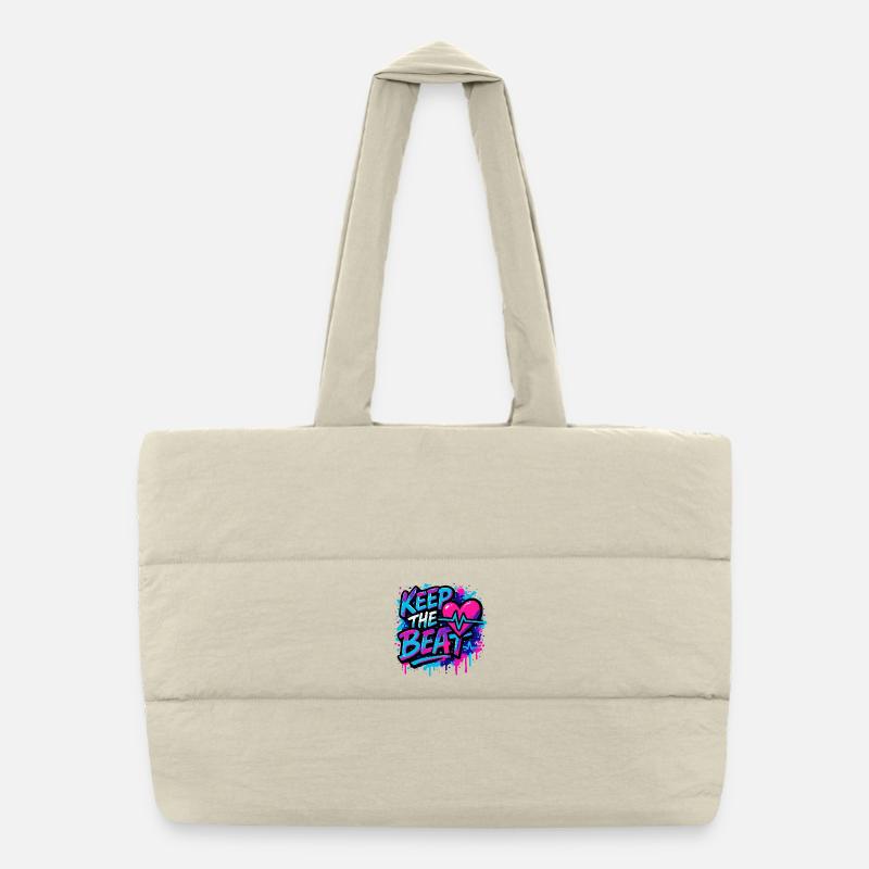 Keep the Beat – Music Design with Rhythm Feeling - Puffer Shopping Bag - natural