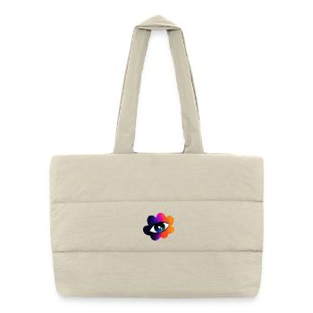 Oeil dans le nuage arc-en-ciel - Sac shopping matelassé - blanc naturel - Devant