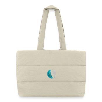 Split Earth Teal Moon - Puffer Shopping Bag - natural - Front