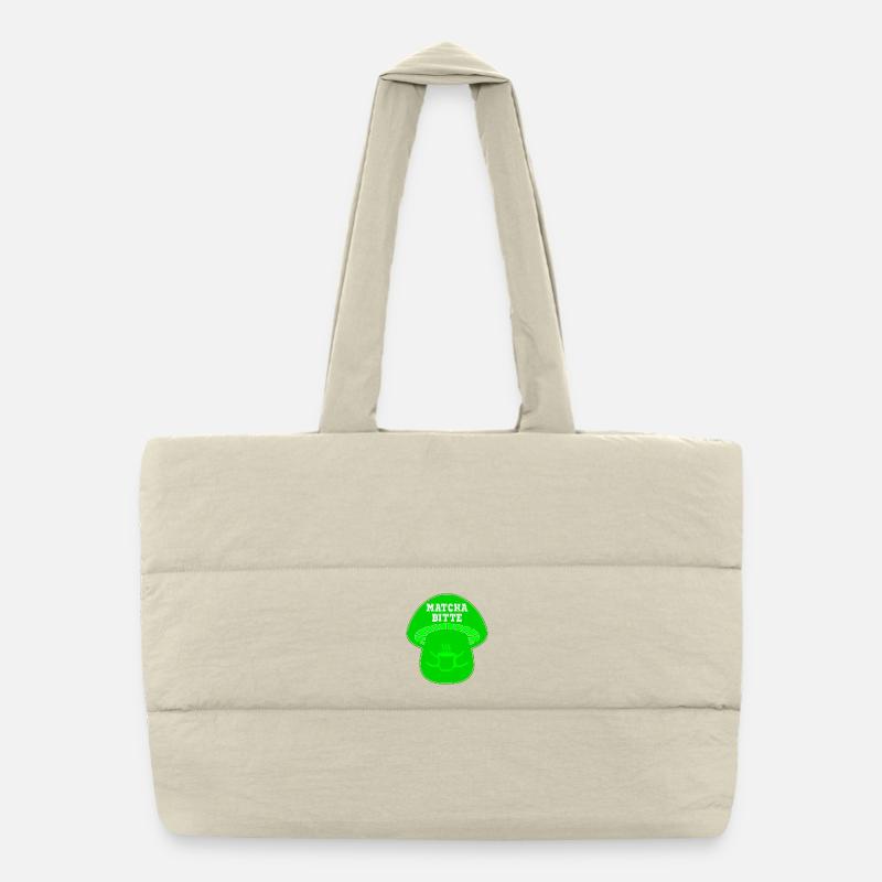 CHAMPIGNONS AU THÉ MATCHA Sac shopping matelassé
