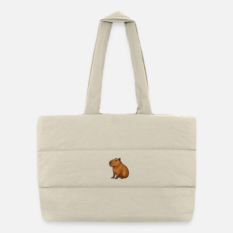 Portrait chaleureux de Capibara Sac shopping matelassé