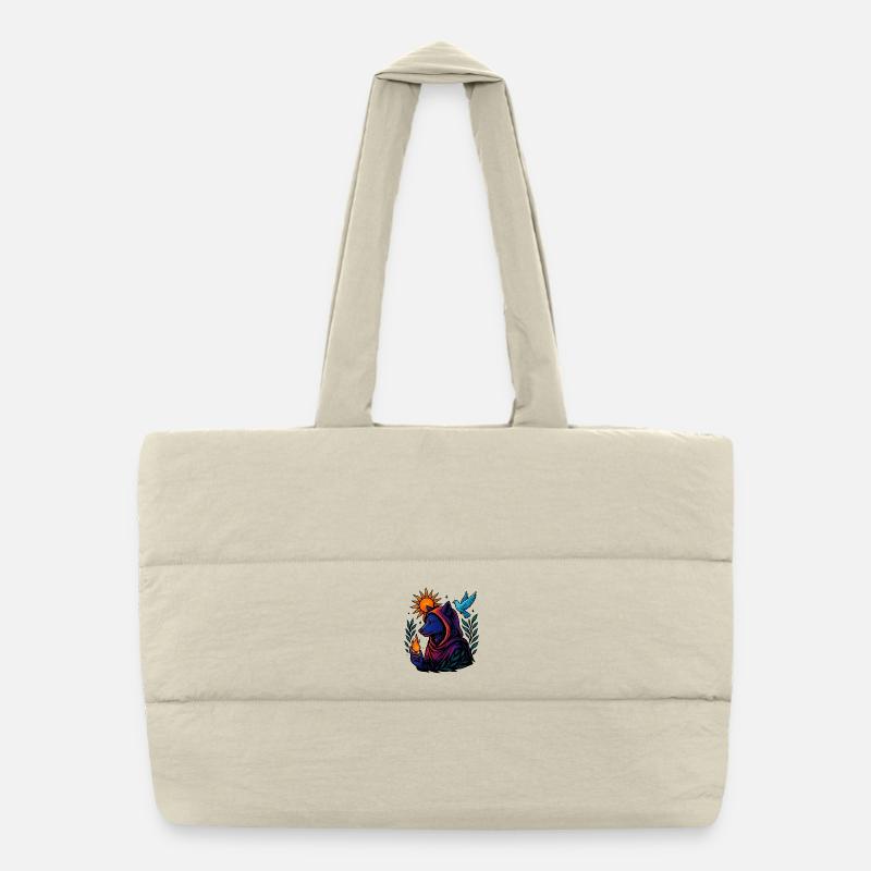 Flamme de l’âme – Cosmic Wolf Art Design Sac shopping matelassé