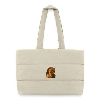Dualité homme-loup-garou - Sac shopping matelassé - blanc naturel - Devant