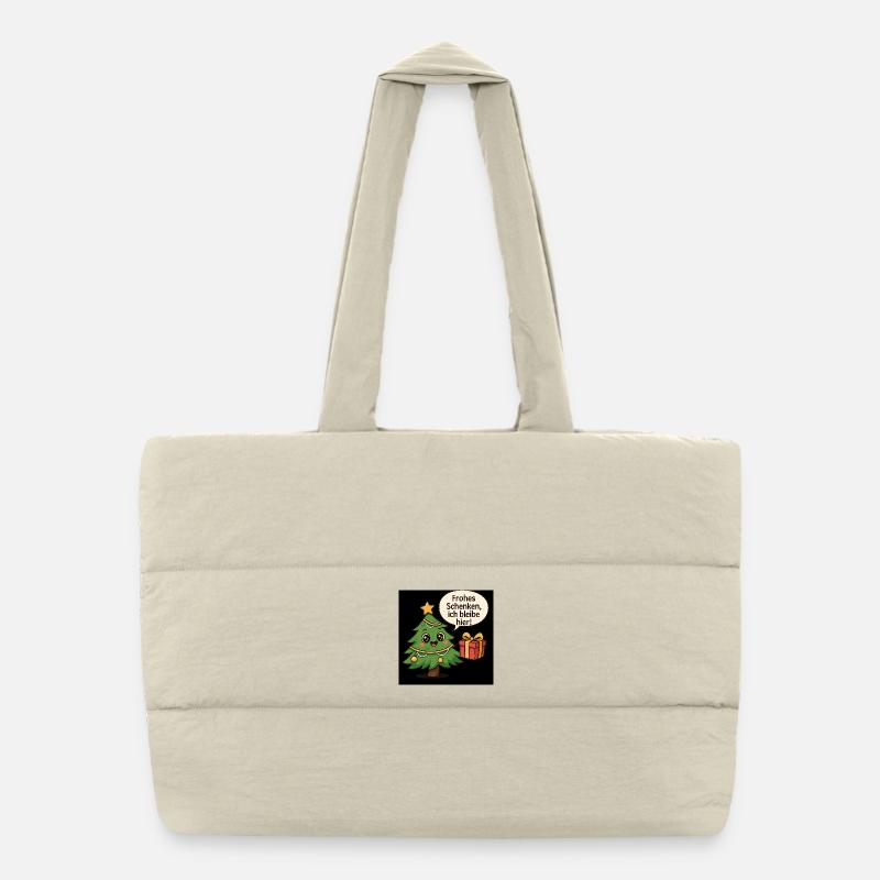 Fröhliches Schenken Weihnachtsbaum Puffer-Einkaufstasche