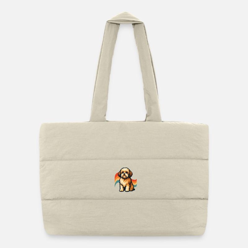 Shih Tzu Chien Rêve Arc-en-ciel Sac shopping matelassé