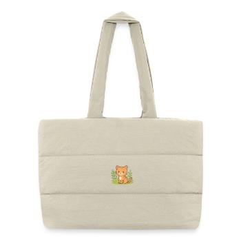 Cuddly kitten in the green - Puffer Shopping Bag - natural - Front