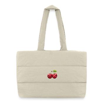 Cherries with a face - Puffer Shopping Bag - natural - Front