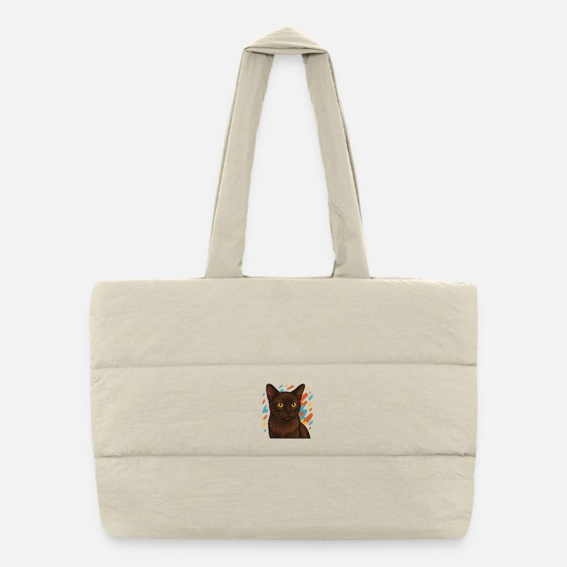 Chat birman avec fond coloré Sac shopping matelassé