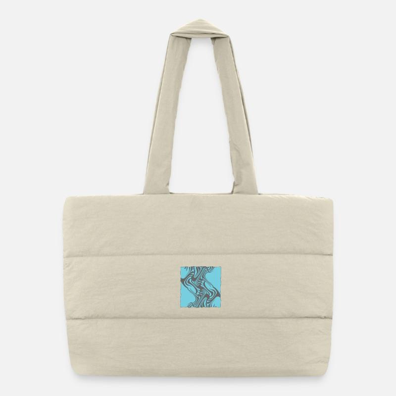 Zebraisches Muster Cyan Puffer-Einkaufstasche