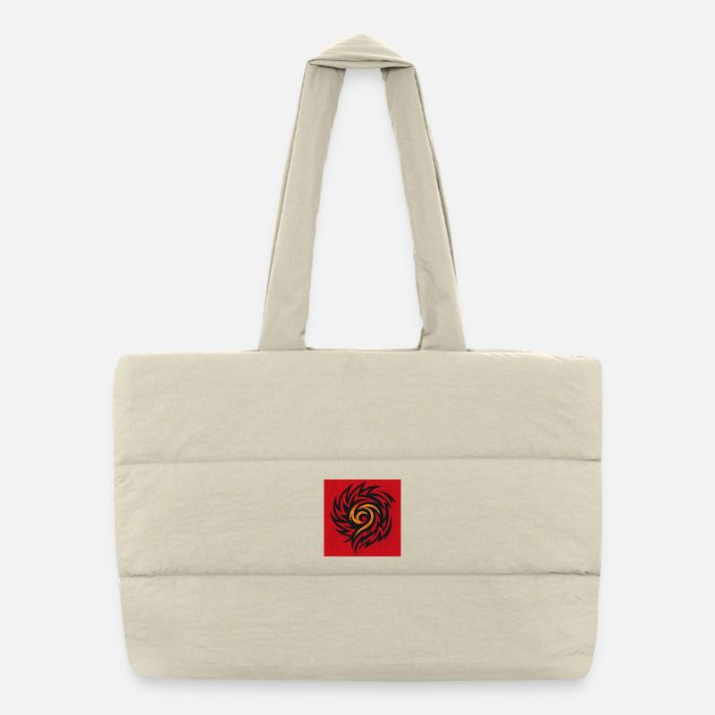 Flame Spiral Tribal Puffer Shopping Bag
