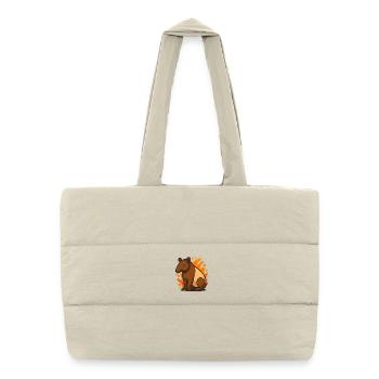 Tapir in Flaming Orange Aura - Puffer Shopping Bag - natural - Front