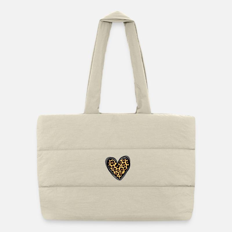Cadeau mode à motif animal en forme de léopard en cœur Sac shopping matelassé