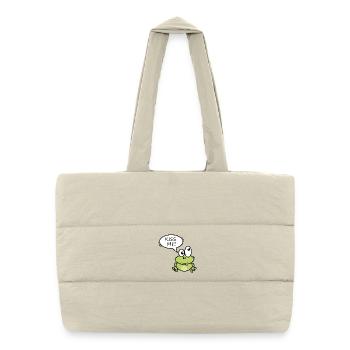 Küss mich Frosch Cartoon - Puffer-Einkaufstasche - Naturweiß - Vorne
