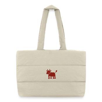 Ox Chinese Zodiac Sign - Puffer Shopping Bag - natural - Front