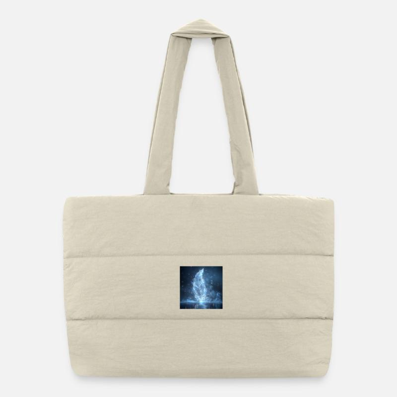 Ethereal Feather Luminous – Symbol of Light Puffer Shopping Bag