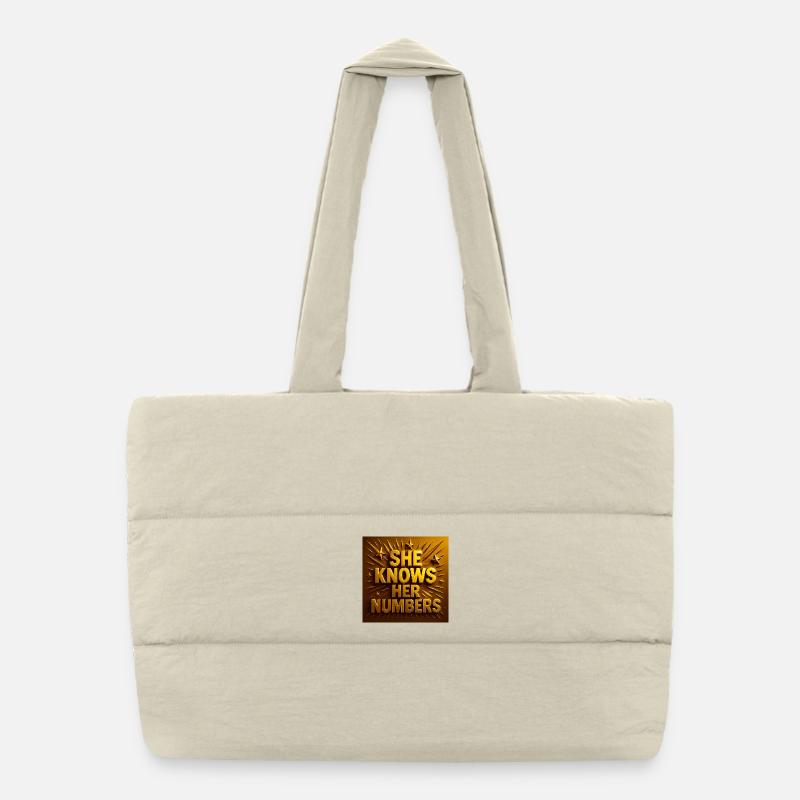 Elle connaît ses chiffres Sac shopping matelassé