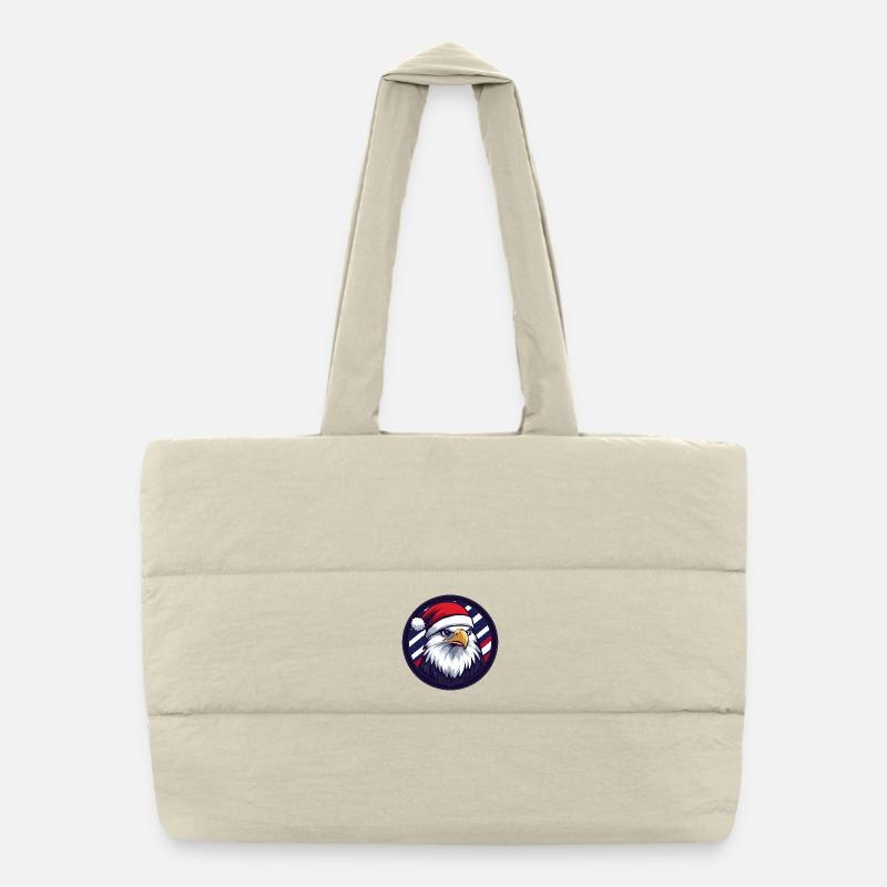 Aigle de Noël dans le cercle du drapeau Sac shopping matelassé