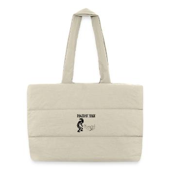 Musicien tribal (noir) - Sac shopping matelassé - blanc naturel - Devant
