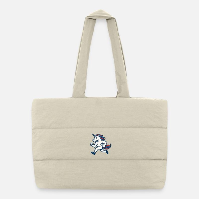 Mascotte athlétique de la licorne rapide Sac shopping matelassé