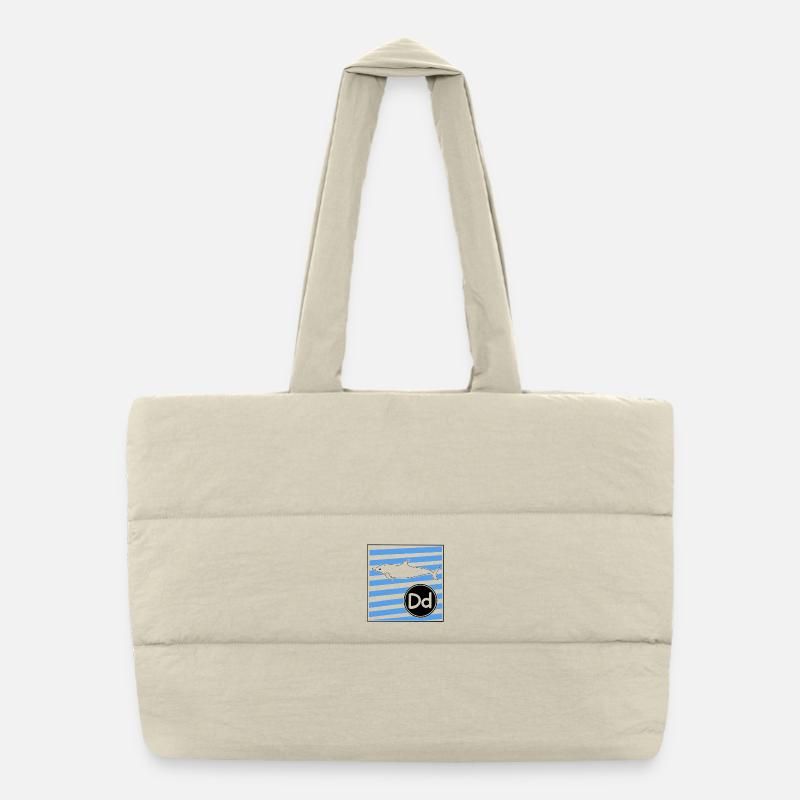 D pour apprentissage des lettres de dauphin à l’école primaire Sac shopping matelassé