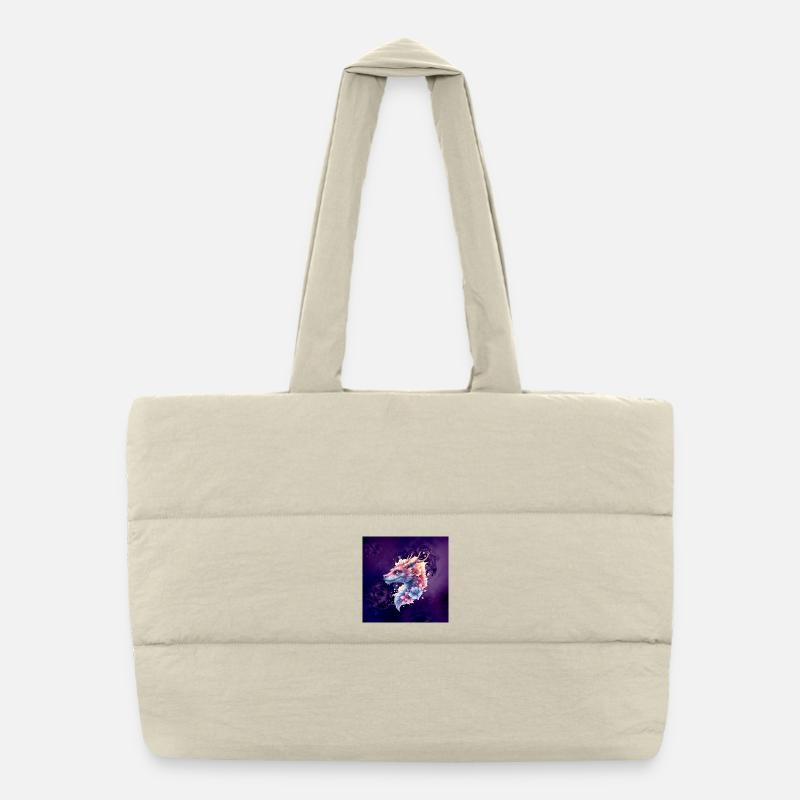 Star Floral Dragon Puffer Shopping Bag