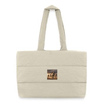 Hyenas Group Savannah Wildlife - Puffer Shopping Bag - natural - Front