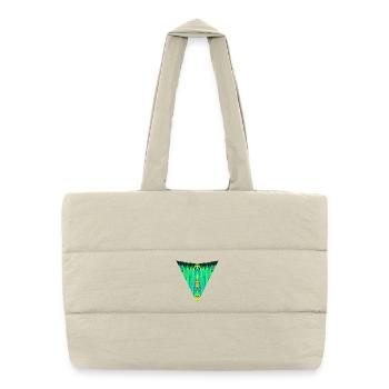 Totem Numérique, Gardien Néon, Bête de Symétrie - Sac shopping matelassé - blanc naturel - Devant