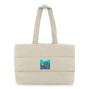 Accorder les poissons - Sac shopping matelassé - blanc naturel - Devant