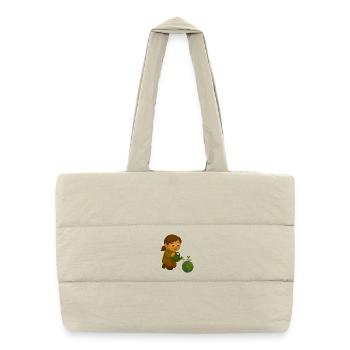 Petit écologiste qui verse le globe - Sac shopping matelassé - blanc naturel - Devant