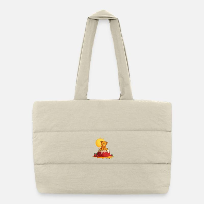 Ours en peluche sur gâteau avec le soleil Sac shopping matelassé