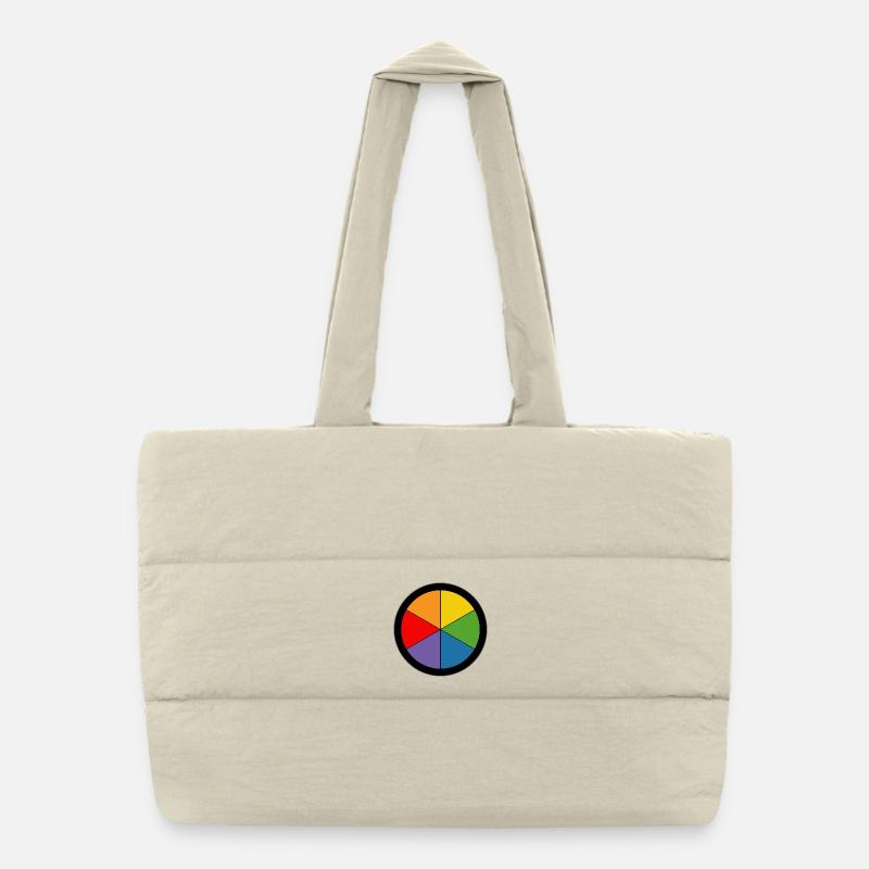 Rainbow Color Wheel Puffer Shopping Bag