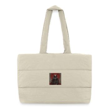 Guerrier Démon avec Casque de Crâne - Sac shopping matelassé - blanc naturel - Devant