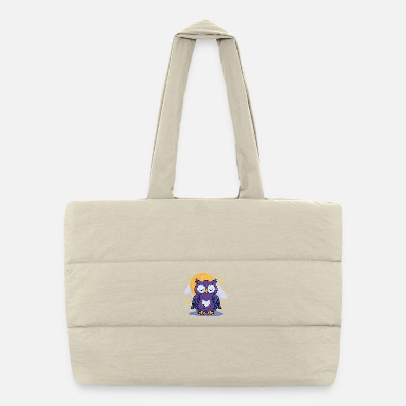 Oiseau de nuit au clair de lune Sac shopping matelassé